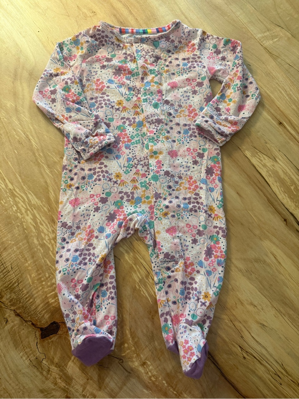 Magnetic Me Pink Floral Footed One-Piece